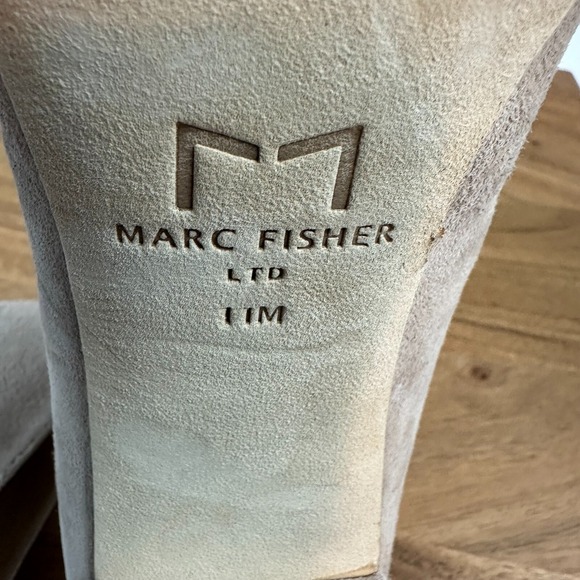 New Womens Marc Fisher Zala Nude Suede Classic‎ Pointed Block Heels Size 11 M - Picture 8 of 8